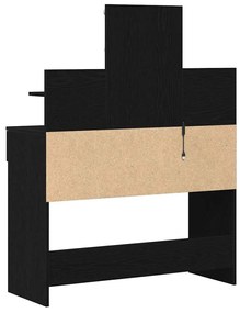 vidaXL Κομοδίνο Μαύρη δρυς 100 x 40 x 130 εκ Επεξεργασμένο ξύλο