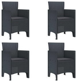 Καρέκλα Κήπου 4 pcs Ανθρακί 53 x 49 x 85 εκ. Πολυπροπυλένιο