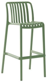 MODA Σκαμπό Bar Στοιβαζόμενο PP - UV Protection, Απόχρωση Πράσινο