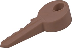 Σφήνα Πόρτας από Εύκαμπτο Πλαστικό 10x4x2cm Σχήμα Κλειδί - Καφέ