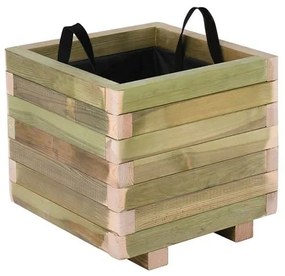 FLOWER POT WOOD Γλάστρα, Εμποτισμού Pine, Απόχρωση Φυσικό, 40x40x36cm