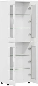 vidaXL Highboard FLORIN Υψηλής γυαλάδας λευκό 60 x 35 x 182 εκ.