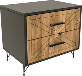 Κομοδίνο Ανθρακί / Δρυς DRAGRO 50x40x55