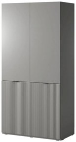 Ντουλάπα Δίφυλλη Sandbox 101x51x200cm Grey Δίφυλλη Μελαμίνη,Mdf