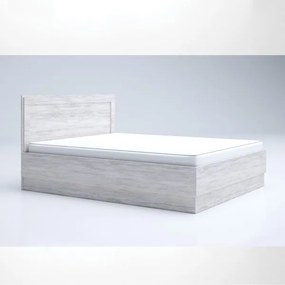 Διπλό Κρεβάτι Aron με αποθηκευτικό χώρο και στρώμα 160x200x22cm Oak Blanco 164x100x204cm - GRA275