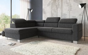Γωνιακός καναπές κρεβάτι BELLAGIO με αποθηκευτικό χώρο, σκούρο γκρί, 255x95x193cm-Αριστερή γωνία-TED3333