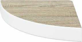 vidaXL Ράφια Τοίχου Γωνιακά 2 τεμ. Δρυς/Λευκό 25 x 25 x 3,8 εκ από MDF