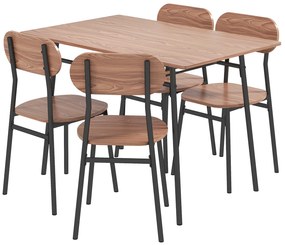 HOMCOM σετ τραπεζαρίας με τραπέζι και καρέκλες, βιομηχανικός σχεδιασμός, 110 x 70 x 75 cm, καφέ