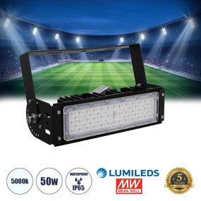 GloboStar GOLIATH 90100-1 LED Προβολέας Γηπέδου - Φωτιστικό Tunnel 50W 8000LM 75°*135° AC 100-277V IP65 Μ32 x Π12 x Υ9cm Ψυχρό Λευκό 5000K - MeanWell Driver &amp; LumiLEDs Chip - 5 Χρόνια Εγγύηση