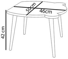 Τραπεζάκι Παιδικό AMAHLE Με Κάθισμα Μπλε MDF/Ξύλο 46x50x42cm - MDF - 14870185