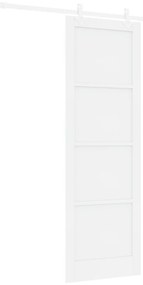 vidaXL Συρόμενη Πόρτα  με Σετ Στήριξης Λευκή 78x232 cm Στερεό Ξύλο Πεύκου
