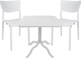 Τραπεζαρία Icon-Ignite pakoworld σετ 3τεμ PP σε λευκή απόχρωση