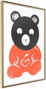 Αφίσα - Teddy Bear in Love - 20x30 - Χρυσό - Χωρίς πασπαρτού