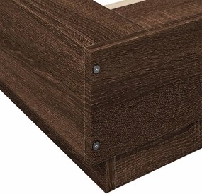 vidaXL Πλαίσιο Κρεβατιού Καφέ Δρυς 90 x 190 εκ. Επεξεργασμένο Ξύλο
