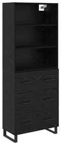 vidaXL Highboard με συρτάρι 2 pcs Μαύρη Οξυά Επεξεργασμένο ξύλο