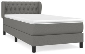 ΚΡΕΒΑΤΙ BOXSPRING ΜΕ ΣΤΡΩΜΑ ΣΚΟΥΡΟ ΓΚΡΙ 90X190 ΕΚ. ΥΦΑΣΜΑΤΙΝΟ 3126446