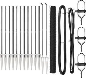 vidaXL Στύλος Περιφράξεων Γκρι 25 x 1,5 μ (36 mm πλέγμα) Ατσάλι