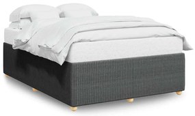 vidaXL Σκελετός Κρεβατιού Χωρίς Στρώμα Γκρι 140x200 εκ.Υφασμάτινο