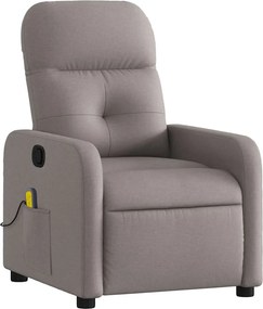 vidaXL Πολυθρόνα Μασάζ Ανακλινόμενη Taupe Υφασμάτινη