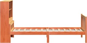 vidaXL Κρεβάτι Βιβλιοθήκη Χωρίς Στρώμα Καφέ 75x190 εκ Μασίφ Πεύκο