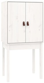 vidaXL Ντουλάπι Ψηλό Λευκό 60 x 40 x 120 εκ. από Μασίφ Ξύλο Πεύκου