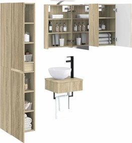 vidaXL Σετ Επίπλων Μπάνιου 5 pcs Sonoma Δρυς