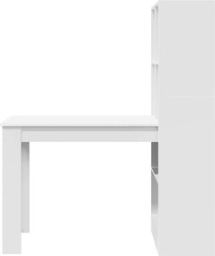 vidaXL Γραφείο Λευκό Επεξεργασμένο Ξύλο 122 x 67 x 145 εκ.