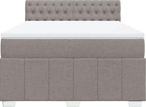 vidaXL Κρεβάτι Boxspring με Στρώμα Taupe 140x200 εκ. Υφασμάτινο
