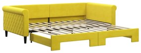 vidaXL Καναπές Κρεβάτι Συρόμενος Κίτρινος 100x200 εκ. Βελούδινος