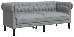vidaXL Καναπές Chesterfield Ανοιχτό γκρι 182.5 x 74.5 x 74.5 εκατοστά