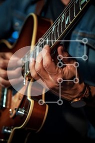 Intra Συλλεκτικό Ξύλινο Παζλ Plywood 4mm - Άνδρας που παίζει ηλεκτρική κιθάρα Σε Ξύλινο Κουτί - Διαστάσεις Puzzle: 10x10 cm – 25 κομμάτια