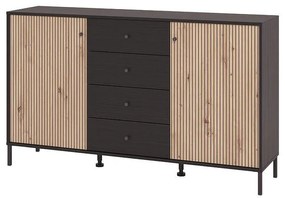 Κομότα - Μπουφές Correze 3K4F Μαύρο Δρύς -Artisan Oak 157x40x93 εκ. 157x40x93 εκ.