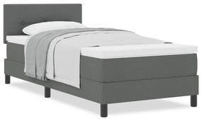 vidaXL Κρεβάτι με Στρώμα Σκούρο Γκρι 90x200 εκ Ύφασμα