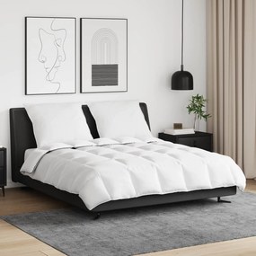 vidaXL Χειμερινό Παπλωματοθήκη με μαξιλάρι 3 pcs Λευκό Φτέρος