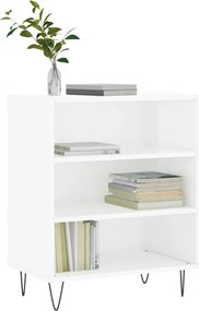 vidaXL Ραφιέρα Γυαλιστερή Λευκή 57 x 35 x 70 εκ. από Επεξεργ. Ξύλο