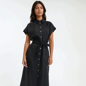 Κοντομάνικο λινό φόρεμα, Signature Heloïse