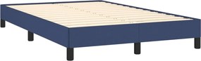 vidaXL Κρεβάτι Boxspring με Στρώμα Μπλε 120x190 εκ. Υφασμάτινο