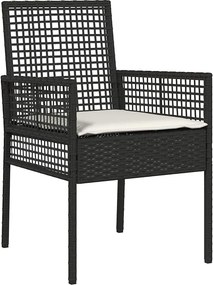 vidaXL Σέτ φαγητού για κήπο 5 pcs Μαύρο συνθετικό ρατάν