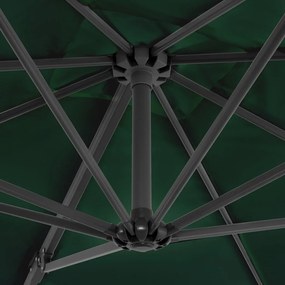 vidaXL Ομπρέλα Κρεμαστή Πράσινη 250 x 250 εκ. με Ιστό Αλουμινίου