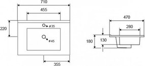 Karag LT 7506-75 76x47 - Νιπτήρας επιπλου μπάνιου
