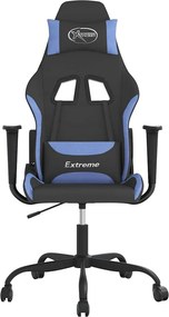 VidaXL Καρέκλα Gaming Μαύρη και Μπλε Υφασμάτινη