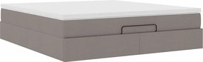 vidaXL Οθωμανικό κρεβάτι με στρώμα Taupe 180x200cm ύφασμα