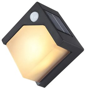 Ηλιακό Φωτιστικό Τοίχου Απλίκα 8xLED 0,06W Μαύρο Ανιχνευτής Κίνησης ΙΡ44 36480 Globo Lighting-36480-Μαύρο 36480