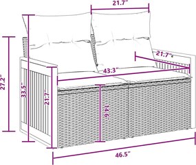vidaXL Σετ Καναπέ Κήπου με μαξιλάρι 13 pcs Μαύρο