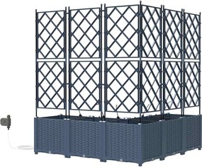 vidaXL Γλάστρα Κήπου Γκρι 40 x 40 x 125,5 εκ. PP