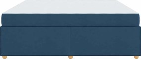 vidaXL Σκελετός Κρεβατιού με στρώμα Μπλε 200 x 200 cm ύφασμα
