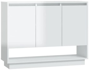 vidaXL Μπουφές Γυαλιστερός Λευκός 97 x 31 x 75 εκ. από Μοριοσανίδα