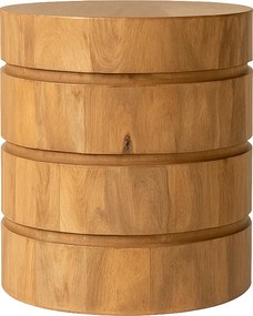 Τραπέζι Charmy pakoworld μασίφ ξύλο mango σε φυσική απόχρωση Φ130x76εκ