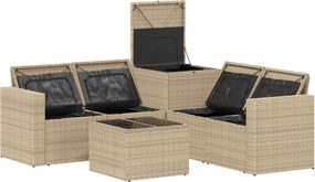 vidaXL Σετ Καναπέ 6 τμχ. Μπεζ και Κρέμ 55 x 55 x 37 εκ