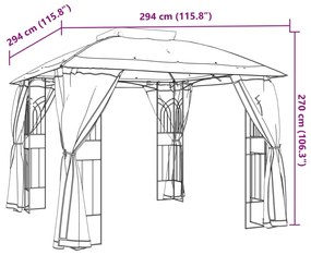 ΚΙΟΣΚΙ ΜΕ ΔΙΠΛΟΥΣ ΤΟΙΧΟΥΣ/ΔΙΧΤΥ TAUPE 2,94X2,94 Μ. ΑΠΟ ΑΤΣΑΛΙ 368456